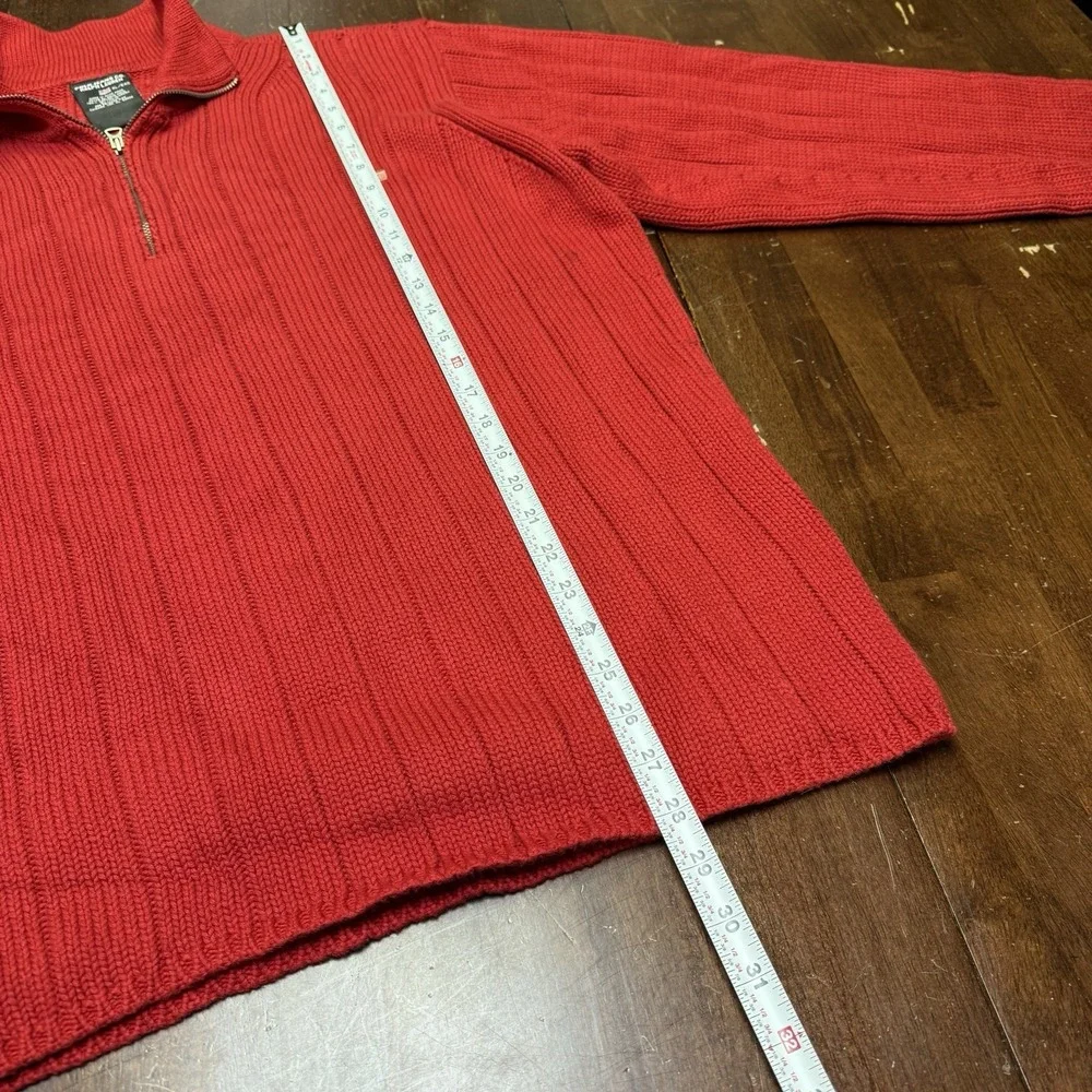 Polo Ralph Lauren Jeans Knit 1/4 Zip Sweater Men's XL Red Thick Heavy‎
